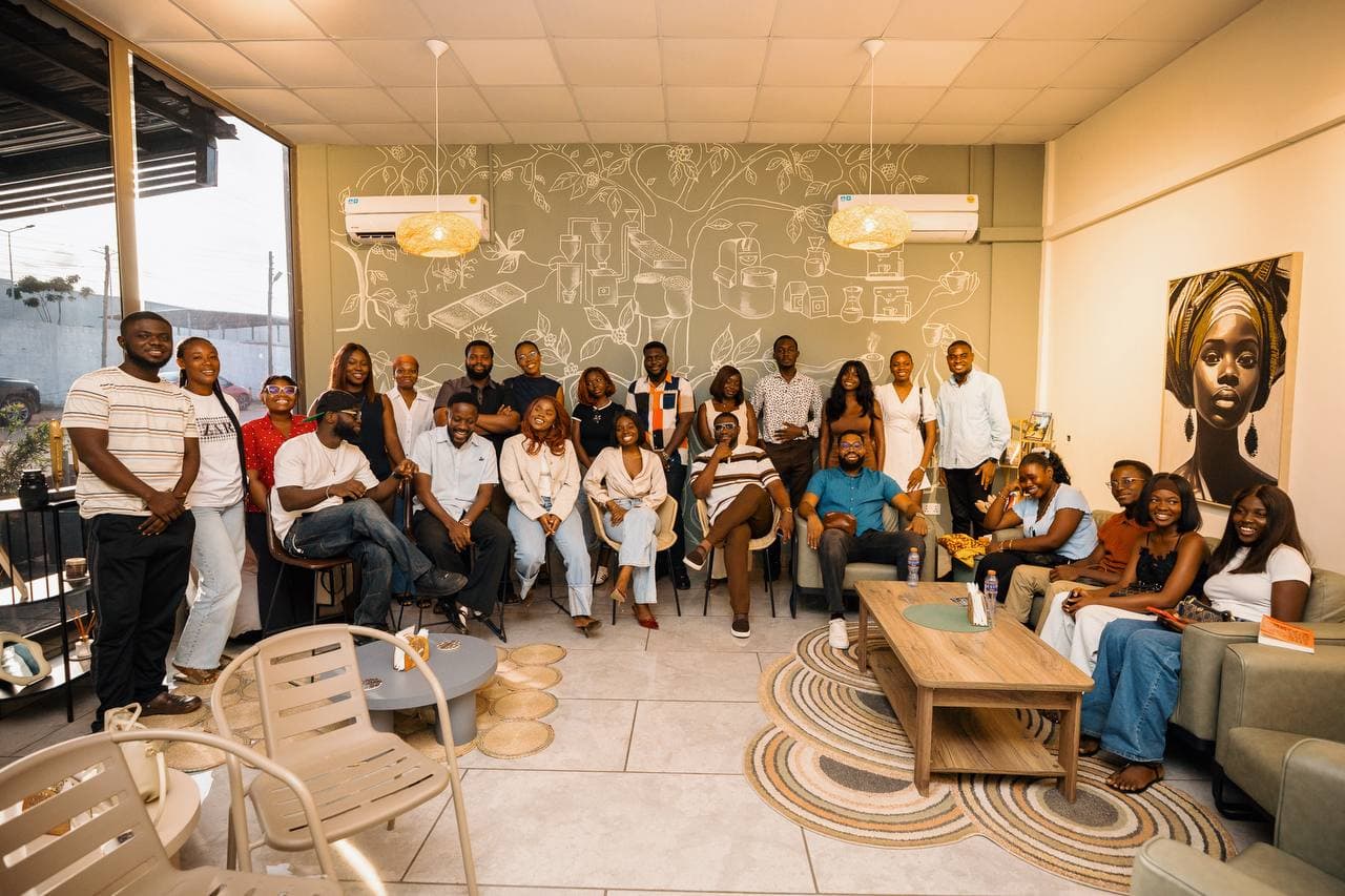 SMN members gathered together in the community space